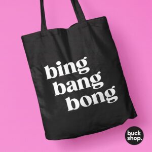 Bing Bang Bong Black Tote Bag - inspired by RuPaul's Drag Race UK