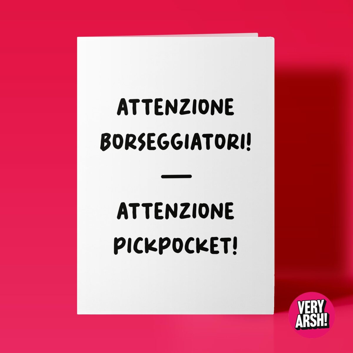 Attenzione Pickpocket! - TikTok inspired Greeting Card, Birthday Card